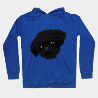 Black dog Hairy Only head Hoodie